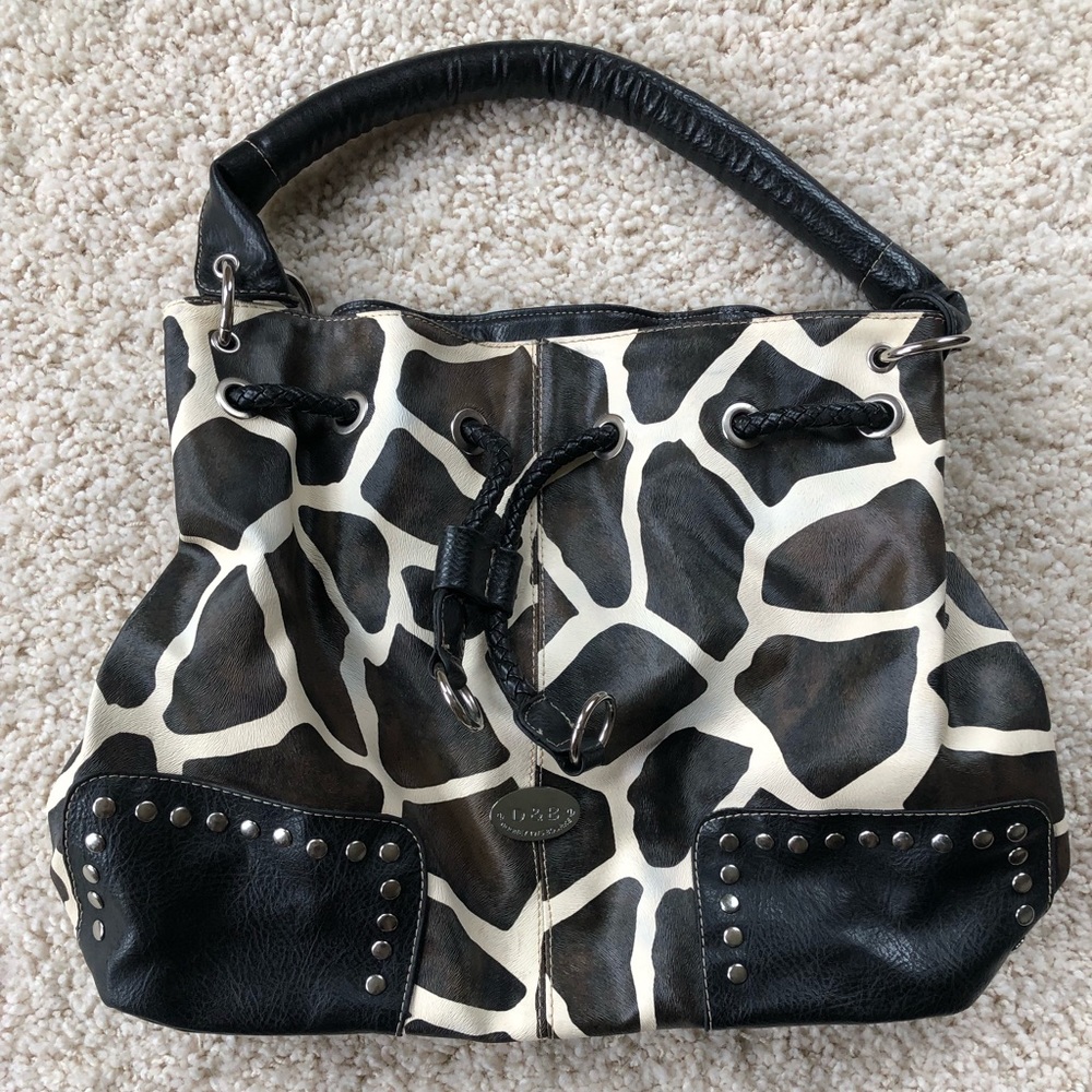 DOONEY & BOURKE Giraffe Print leather Shoulder Satchel Handbag